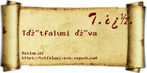 Tótfalusi Éva névjegykártya